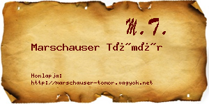Marschauser Tömör névjegykártya